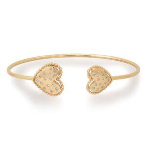Crest Diamond Aurora 14K (or 18k upon request) Yellow Gold Cuff Bracelet